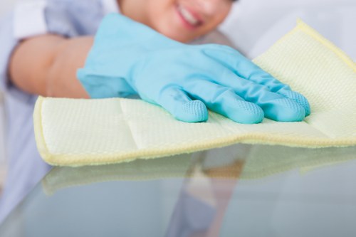 Cleaning materials and protective tools used on site