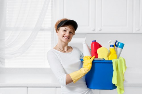 Professional carpet cleaning in progress inside a home